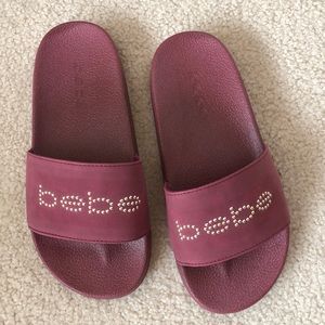 Bebe rhinestone Fiyera Pool Slide , size 7
